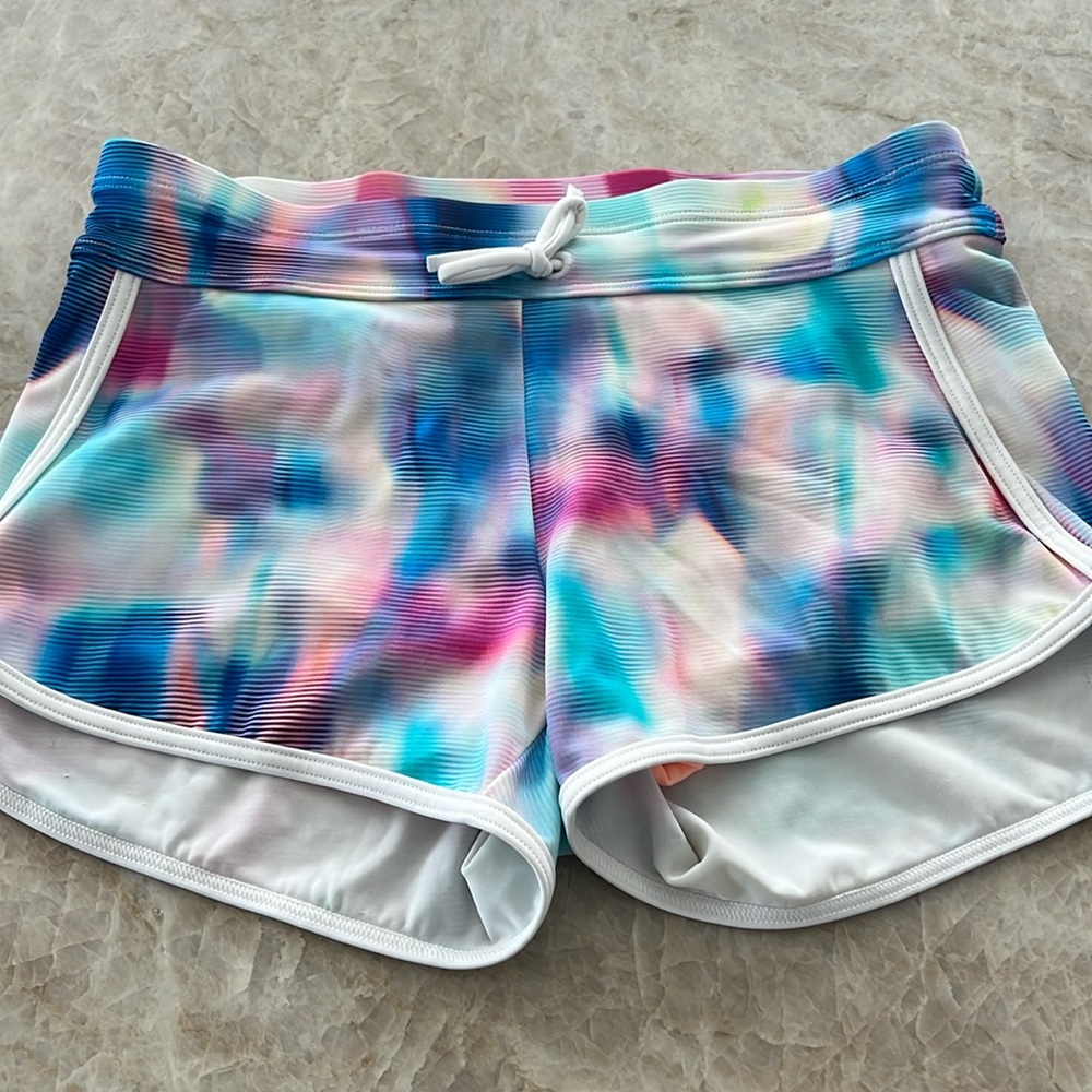 Athleta Girls' Tie-Dye Swim Shorts - Multicolor Girls XL 14
